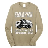 Trump AmericaS Favorite Garbage Man Trash Truck Photo Maga Gift Long Sleeve Shirt