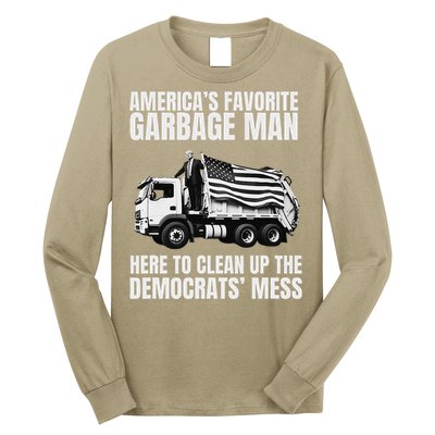 Trump AmericaS Favorite Garbage Man Trash Truck Photo Maga Gift Long Sleeve Shirt