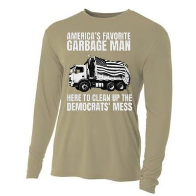 Trump AmericaS Favorite Garbage Man Trash Truck Photo Maga Gift Cooling Performance Long Sleeve Crew