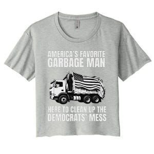 Trump AmericaS Favorite Garbage Man Trash Truck Photo Maga Gift Women's Crop Top Tee