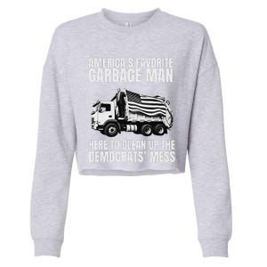 Trump AmericaS Favorite Garbage Man Trash Truck Photo Maga Gift Cropped Pullover Crew