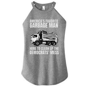 Trump AmericaS Favorite Garbage Man Trash Truck Photo Maga Gift Women's Perfect Tri Rocker Tank