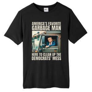 Trump AmericaS Favorite Garbage Man Trump In Trash Truck Gift Tall Fusion ChromaSoft Performance T-Shirt