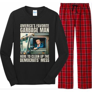 Trump AmericaS Favorite Garbage Man Trump In Trash Truck Gift Long Sleeve Pajama Set