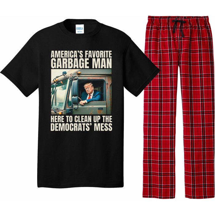 Trump AmericaS Favorite Garbage Man Trump In Trash Truck Gift Pajama Set