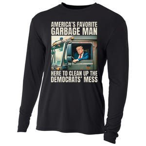 Trump AmericaS Favorite Garbage Man Trump In Trash Truck Gift Cooling Performance Long Sleeve Crew