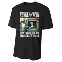 Trump AmericaS Favorite Garbage Man Trump In Trash Truck Gift Performance Sprint T-Shirt