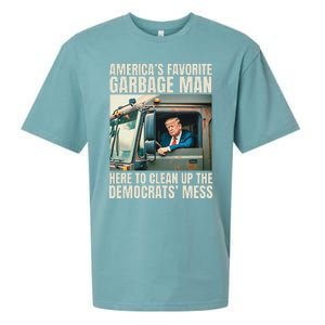 Trump AmericaS Favorite Garbage Man Trump In Trash Truck Gift Sueded Cloud Jersey T-Shirt