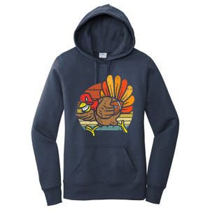 Turkey American Football Retro Thanksgiving Sports Women's Pullover Hoodie