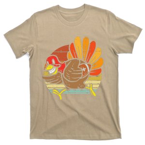 Turkey American Football Retro Thanksgiving Sports T-Shirt