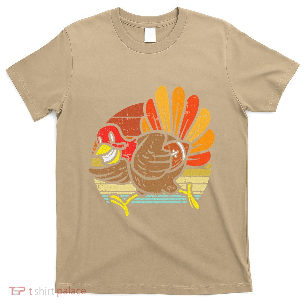 Turkey American Football Retro Thanksgiving Sports T-Shirt