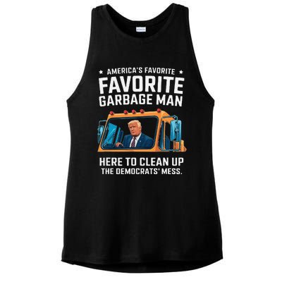 Trump AmericaS Favorite Garbage Man Trump In Trash Truck Gift Ladies PosiCharge Tri-Blend Wicking Tank