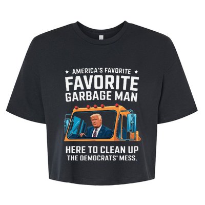 Trump AmericaS Favorite Garbage Man Trump In Trash Truck Gift Bella+Canvas Jersey Crop Tee