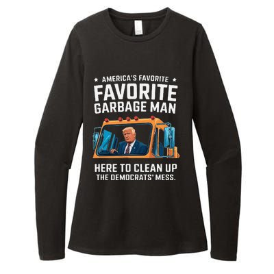 Trump AmericaS Favorite Garbage Man Trump In Trash Truck Gift Womens CVC Long Sleeve Shirt