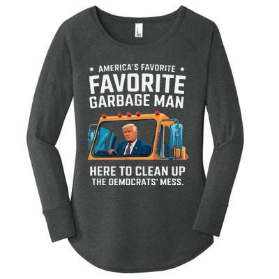 Trump AmericaS Favorite Garbage Man Trump In Trash Truck Gift Women's Perfect Tri Tunic Long Sleeve Shirt