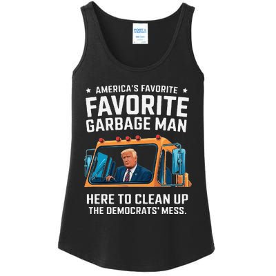 Trump AmericaS Favorite Garbage Man Trump In Trash Truck Gift Ladies Essential Tank