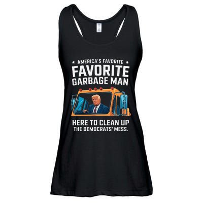 Trump AmericaS Favorite Garbage Man Trump In Trash Truck Gift Ladies Essential Flowy Tank