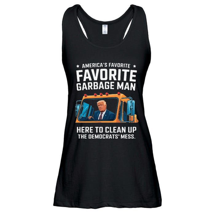 Trump AmericaS Favorite Garbage Man Trump In Trash Truck Gift Ladies Essential Flowy Tank