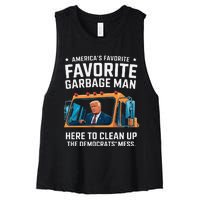 Trump AmericaS Favorite Garbage Man Trump In Trash Truck Gift Women's Racerback Cropped Tank