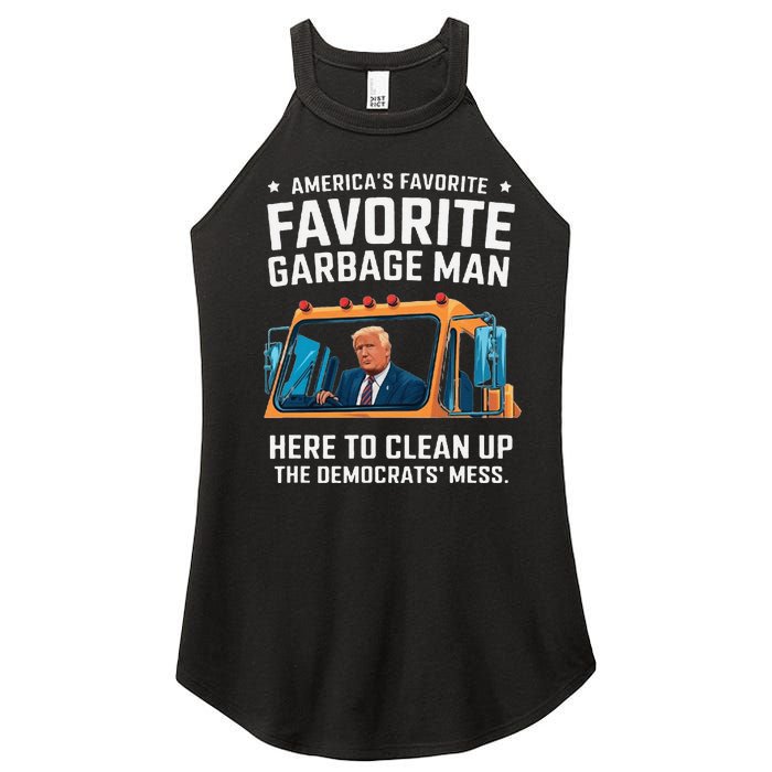 Trump AmericaS Favorite Garbage Man Trump In Trash Truck Gift Women's Perfect Tri Rocker Tank