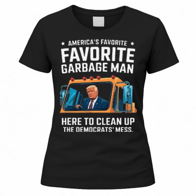 Trump AmericaS Favorite Garbage Man Trump In Trash Truck Gift Women's T-Shirt