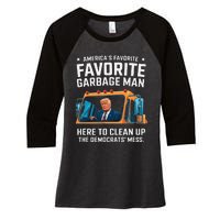 Trump AmericaS Favorite Garbage Man Trump In Trash Truck Gift Women's Tri-Blend 3/4-Sleeve Raglan Shirt