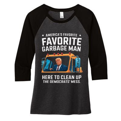 Trump AmericaS Favorite Garbage Man Trump In Trash Truck Gift Women's Tri-Blend 3/4-Sleeve Raglan Shirt