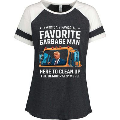 Trump AmericaS Favorite Garbage Man Trump In Trash Truck Gift Enza Ladies Jersey Colorblock Tee