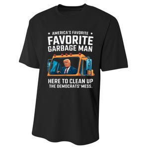 Trump AmericaS Favorite Garbage Man Trump In Trash Truck Performance Sprint T-Shirt