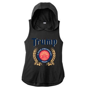 Trump A Fine President 2024 Ladies PosiCharge Tri-Blend Wicking Draft Hoodie Tank