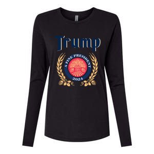 Trump A Fine President 2024 Womens Cotton Relaxed Long Sleeve T-Shirt