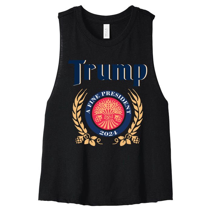 Trump A Fine President 2024 Women's Racerback Cropped Tank