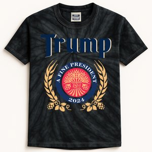 Trump A Fine President 2024 Kids Tie-Dye T-Shirt