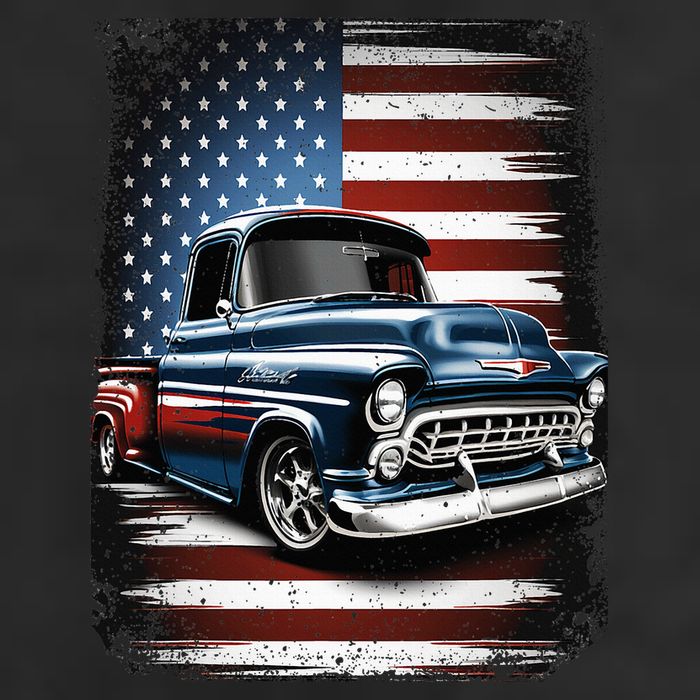 Truck American Flag 4th Of July Patriotic 11oz C Handle Ceramic Mug