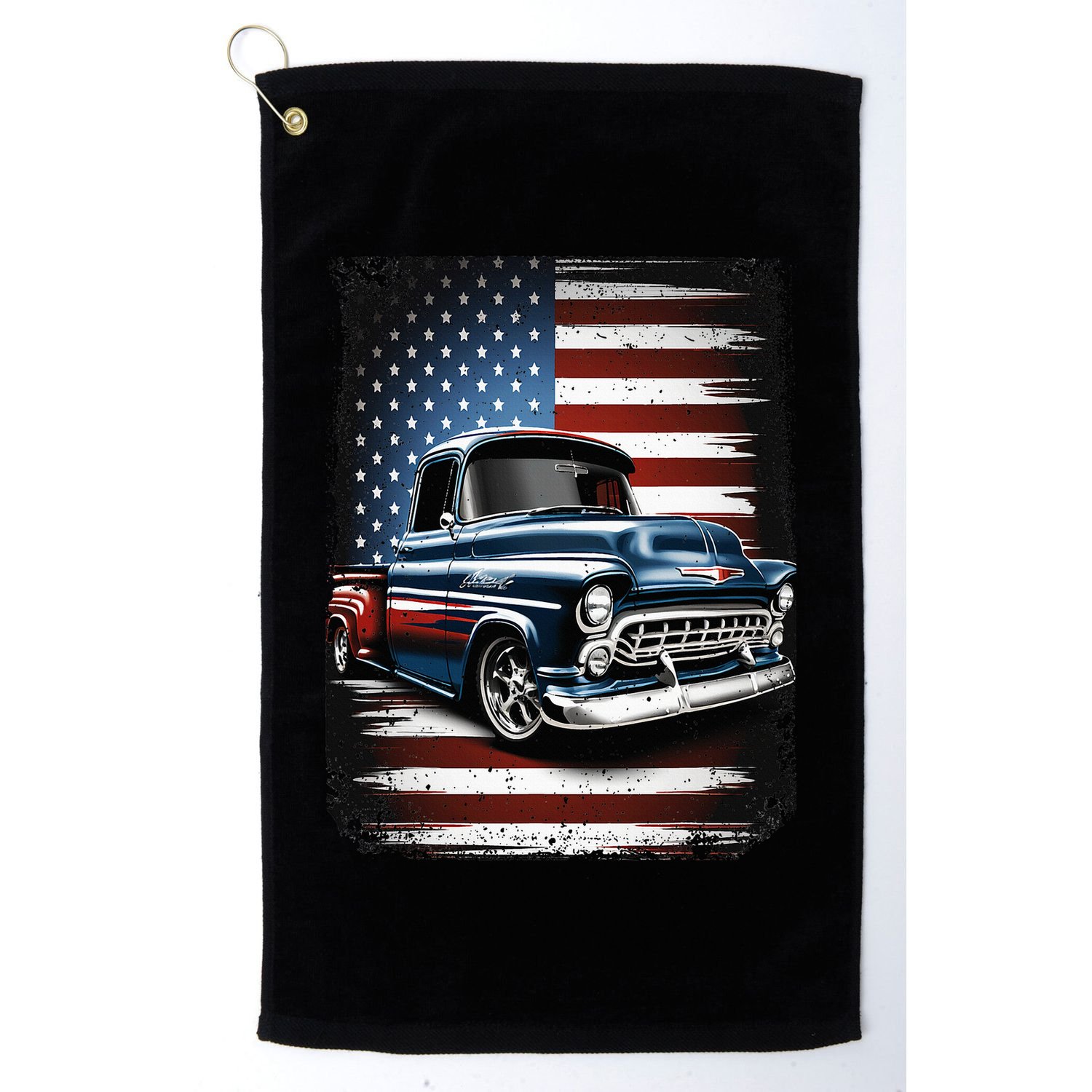 Truck American Flag 4th Of July Patriotic Golf Towel