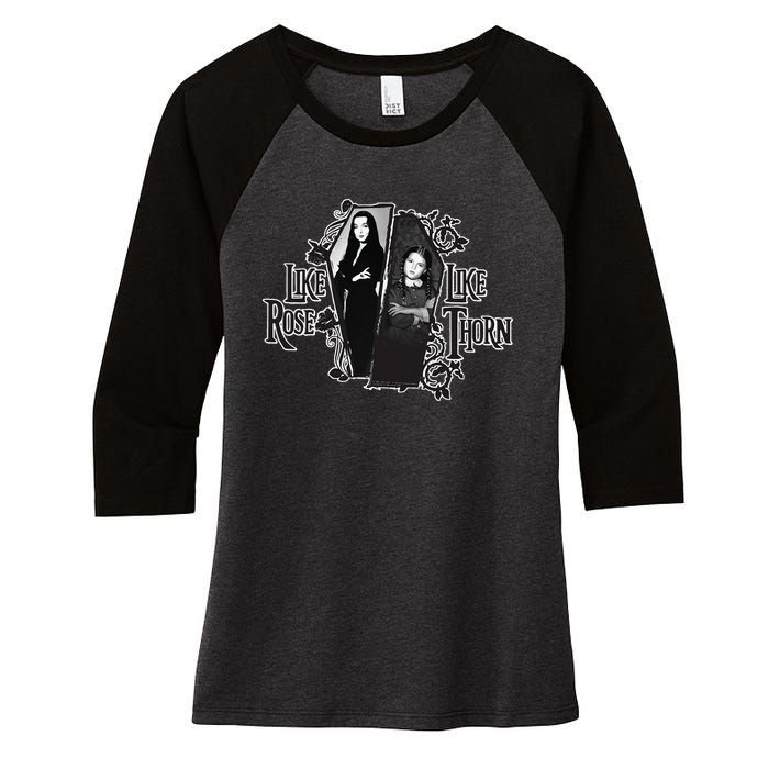 The Addams Family TV Series – Mothers Day Morticia Wednesday Women's Tri-Blend 3/4-Sleeve Raglan Shirt