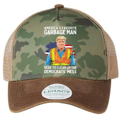 Trump AmericaS Favorite Garbage Man Trump In Trash Truck Legacy Tie Dye Trucker Hat