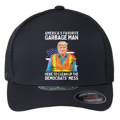 Trump AmericaS Favorite Garbage Man Trump In Trash Truck Flexfit Unipanel Trucker Cap