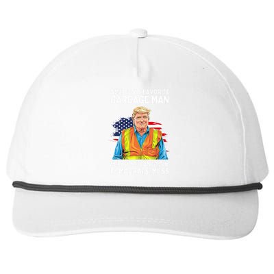 Trump AmericaS Favorite Garbage Man Trump In Trash Truck Snapback Five-Panel Rope Hat