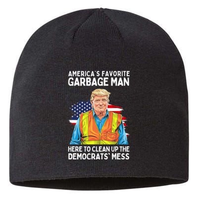 Trump AmericaS Favorite Garbage Man Trump In Trash Truck Sustainable Beanie