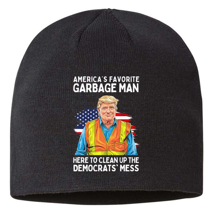 Trump AmericaS Favorite Garbage Man Trump In Trash Truck Sustainable Beanie