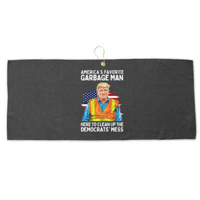 Trump AmericaS Favorite Garbage Man Trump In Trash Truck Large Microfiber Waffle Golf Towel