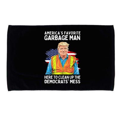 Trump AmericaS Favorite Garbage Man Trump In Trash Truck Microfiber Hand Towel