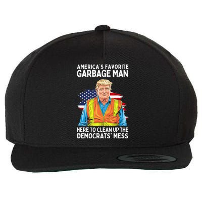 Trump AmericaS Favorite Garbage Man Trump In Trash Truck Wool Snapback Cap