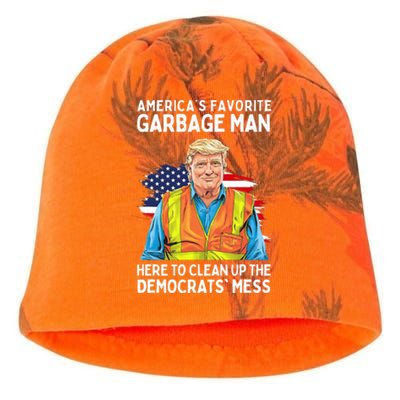 Trump AmericaS Favorite Garbage Man Trump In Trash Truck Kati - Camo Knit Beanie