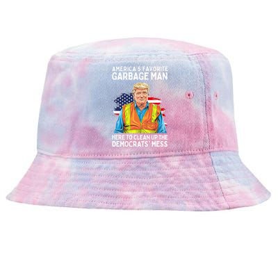 Trump AmericaS Favorite Garbage Man Trump In Trash Truck Tie-Dyed Bucket Hat