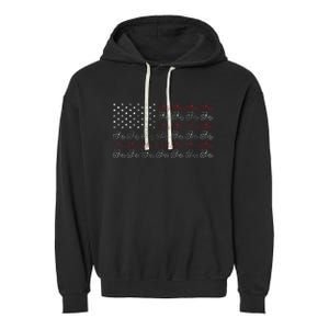 Tractor American Flag Farmer Garment-Dyed Fleece Hoodie