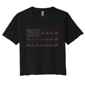 Tractor American Flag Farmer Women's Crop Top Tee