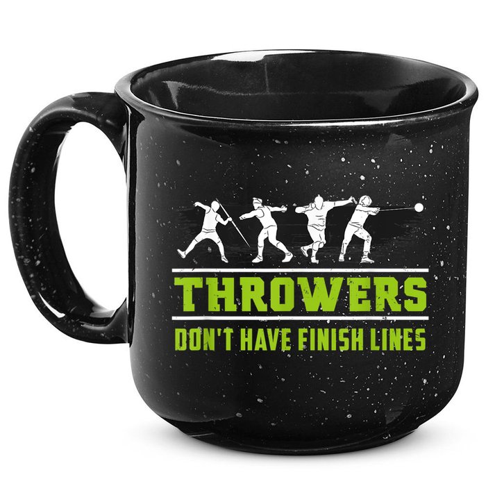 Track And Field Throwing Shot Put Outfit Finish Line 15oz Campfire Ceramic Mug