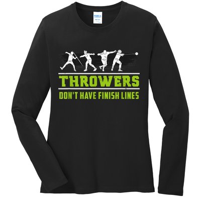 Track And Field Throwing Shot Put Outfit Finish Line Ladies Long Sleeve Shirt